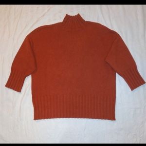 Oversized Mock Neck Pointelle Sweater Sz XL